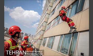 مانور عملیات آتش نشانی در شمال تهران 8