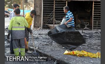 آتش سوزی مجتمع تجاری طوبی 5