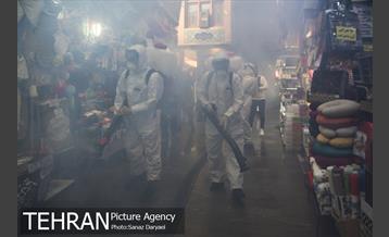 عملیات گندزدایی زدایی و ضدعفونی معابر اصلی و فرعی خیابان ولیعصر‎(عج) 2