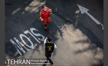 مانور عملیات آتش نشانی در شمال تهران 2