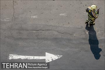 مانور عملیات آتش نشانی در شمال تهران 2