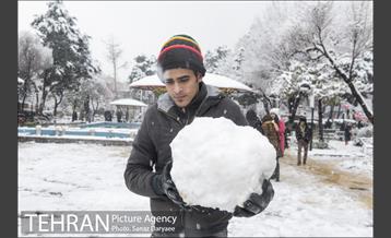 بارش برف در میدان نبوت (هفت حوض) 9