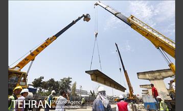 مراسم جمع آوری آخرین قطعه شاه تیر های عرشه پل گیشا  5