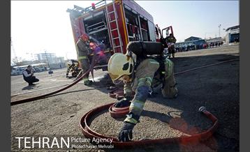 مانور آتش نشانی در شرکت اتوبوسرانی 9