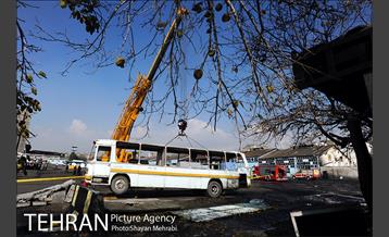 مانور آتش نشانی در شرکت اتوبوسرانی 45