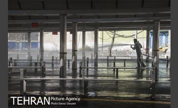 عملیات گندزدایی زدایی و ضدعفونی معابر اصلی و فرعی خیابان ولیعصر‎(عج) 22