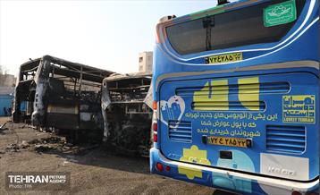 خسارات وارده به اتوبوس‌های شهر تهران 10