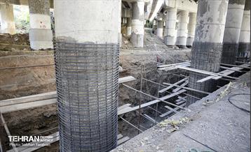 پروژه مقاوم‌سازی پل تقاطع بزرگراه همت و رودخانه کن 1