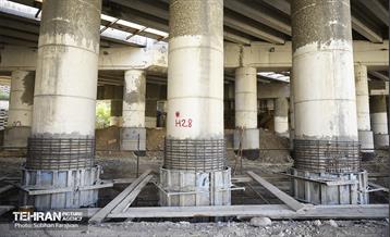 پروژه مقاوم‌سازی پل تقاطع بزرگراه همت و رودخانه کن 4