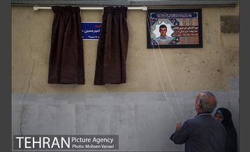 مراسم نصب تابلوی کوچه به نام شهید آتش نشان داداشی 1