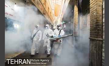 عملیات گندزدایی زدایی و ضدعفونی معابر اصلی و فرعی خیابان ولیعصر‎(عج) 11