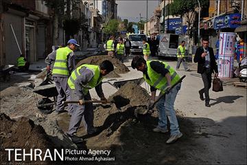 سنگ فرش خیابان پامنار‎ 12