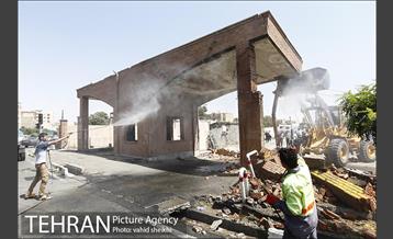 تخریب سردر پادگان جی 22