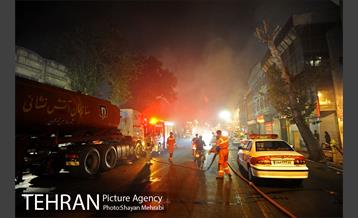 آتش سوزی ساختمان میدان حسن آباد 1