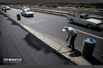 بازدید از آخرین وضعیت بهسازی روکش آسفالت آزادگان 13