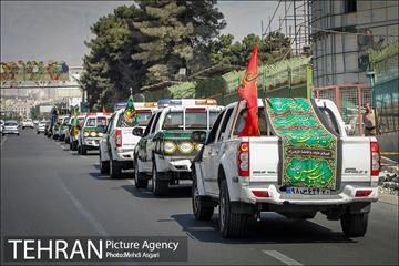 کاروان عزاداری خودرویی شهربانان و معبربانان بسیجی منطقه ۲