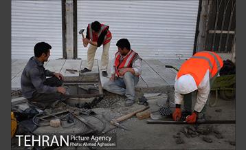 سنگ فرش شدن خیابان پامنار‎  17