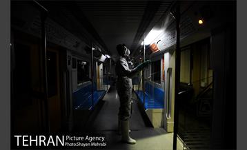 عملیات ضد عفونی کردن مترو تهران 5