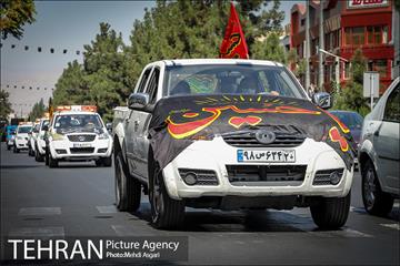 کاروان عزاداری خودرویی شهربانان و معبربانان بسیجی منطقه ۲
