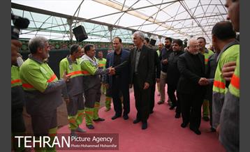 حضور سیدمحمدعلی افشانی شهردار تهران در جمع نیروهای خادم الحسین(ع) در شهر کربلا 5