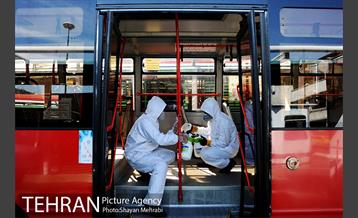 عملیات ضد عفونی کردن اتوبوس های شهری 23
