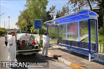 عملیات ضدعفونی سازمان صدا و سیما توسط نیروهای پسماند شهرداری تهران  12