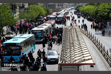 خدمات‌رسانی ناوگان اتوبوسرانی در مراسم تشییع آقای شهید ایران 5