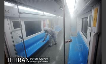 عملیات ضدعفونی کردن مترو تهران 14