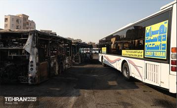 خسارات وارده به اتوبوس‌های شهر تهران 2