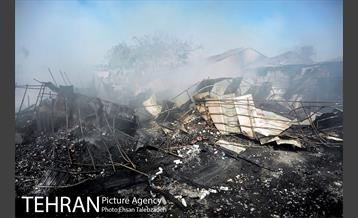 آتش سوزی انبار کالا در خیابان فداییان اسلام 12