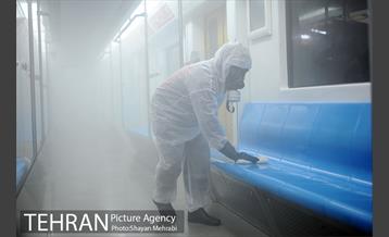 عملیات ضدعفونی کردن مترو تهران 17
