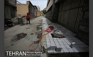 سنگ فرش شدن محله امام زاده یحیی 1