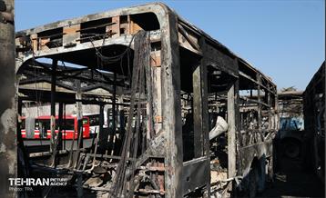 خسارات وارده به اتوبوس‌های شهر تهران 25