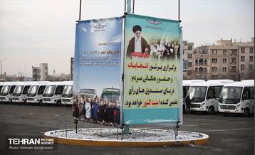 مراسم اختصاص ۳۳۴ دستگاه اتوبوس ویژه انتخابات 14