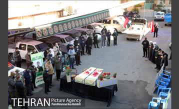 تشییع پیکر مطهر 2 شهید گمنام در مسجد جامع فاطمیه منطقه 8