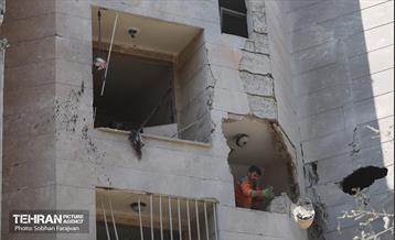 حمله موشکی رژیم صهیونیستی به یک ساختمان در محله شهرآرا 23