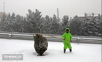 بازدید اصحاب رسانه از خدمات برف‌روبی منطقه 5 شهرداری تهران 25