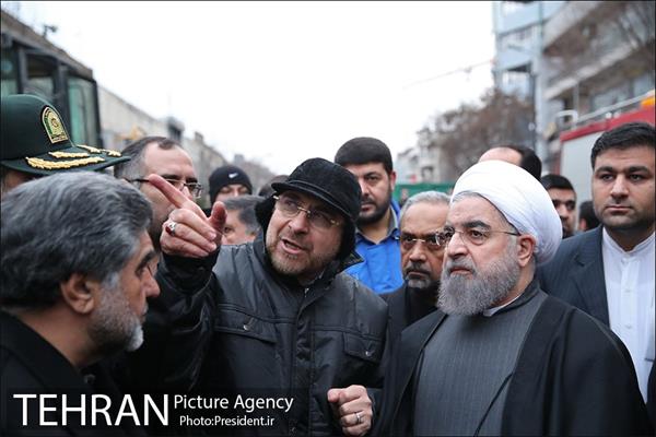 حضور رییس جمهور در محل ریزش ساختمان پلاسکو 7