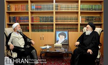 دیدار حجت‌الاسلام صادق‌زاده با تعدادی از مراجع عظام تقلید و علما در شهر مقدس قم 9