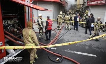 آتش سوزی در خیابان بهار تهران