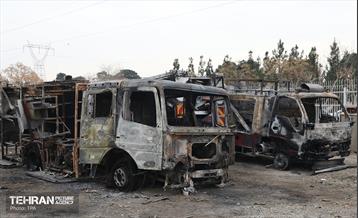 خسارات وارده به خودروهای آتش نشانی شهر تهران 2