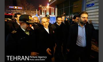 بازدید سرزده  شهردار تهران از محل آتش‌سوزی ساختمان برق حرارتی وزارت نیرو 8