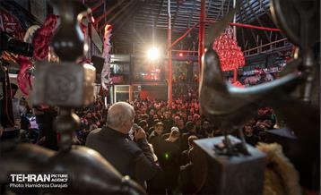 پیشانی نخل را آراسته و بالای آن دو نیز ۳ شاخ و تعدادی سر پرچم پنجه‌ای و توپی دیده می‌شود .