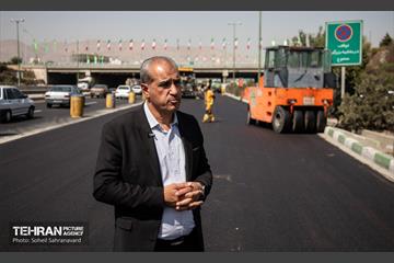 بازدید از آخرین وضعیت بهسازی روکش آسفالت آزادگان 12