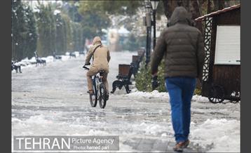 روز برفی تهران در پارک شهر 18