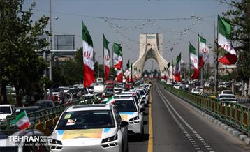 رژه خودرویی تاکسیرانان تهران برای بیعت با رهبر انقلاب 22