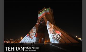 تصاویر سردار شهید قاسم سلیمانی بر دیوار برج آزادی 10