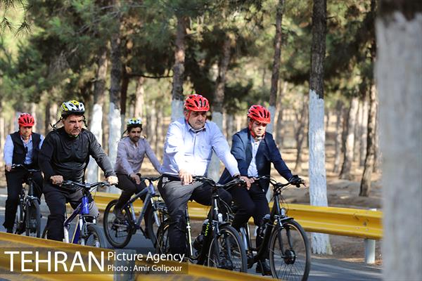 بازدید پیروز حناچی شهردار تهران از بوستان جنگلی چیتگر تا دریاچه شهدای خلیج فارس 2