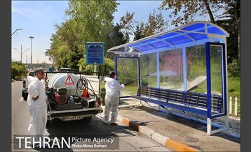 عملیات ضدعفونی سازمان صدا و سیما توسط نیروهای پسماند شهرداری تهران  12