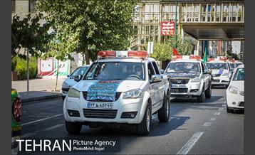 کاروان عزاداری خودرویی شهربانان و معبربانان بسیجی منطقه ۲